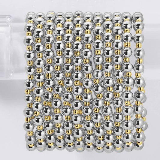 Splendid Iris 6mm Stretch Bead Bracelets with 3mm Bead Accents B3462
