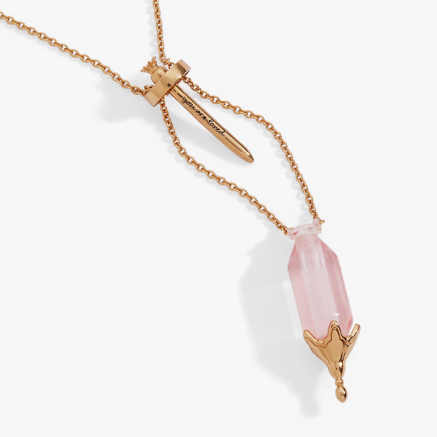 ALEX + ANI - 'You Are Loved' Potion Bottle Slider Necklace