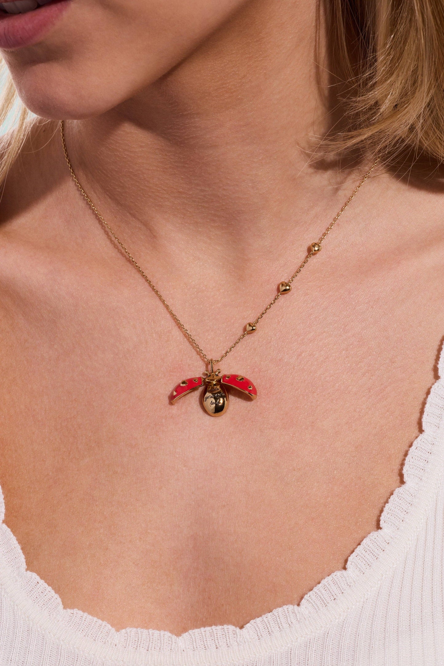 ALEX + ANI - 'Make Your Own Luck' Ladybug Locket Pendant