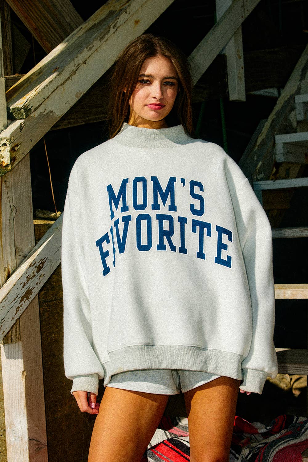 Dad / Moms Favorite Reversible Mock-Neck Sweatshirt