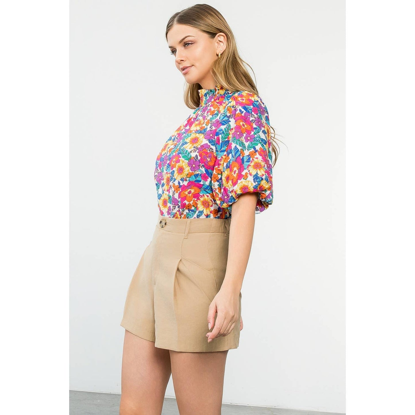 Puff Sleeve Floral Top THML