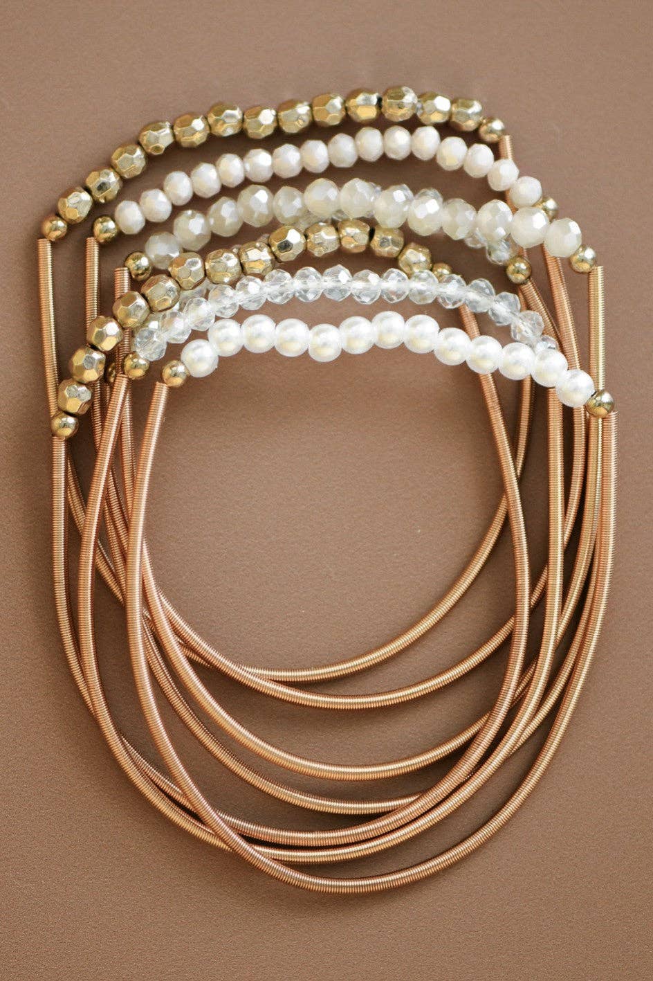 Boho Layered Spring Coil Guitar String Bracelet Set - 926 West