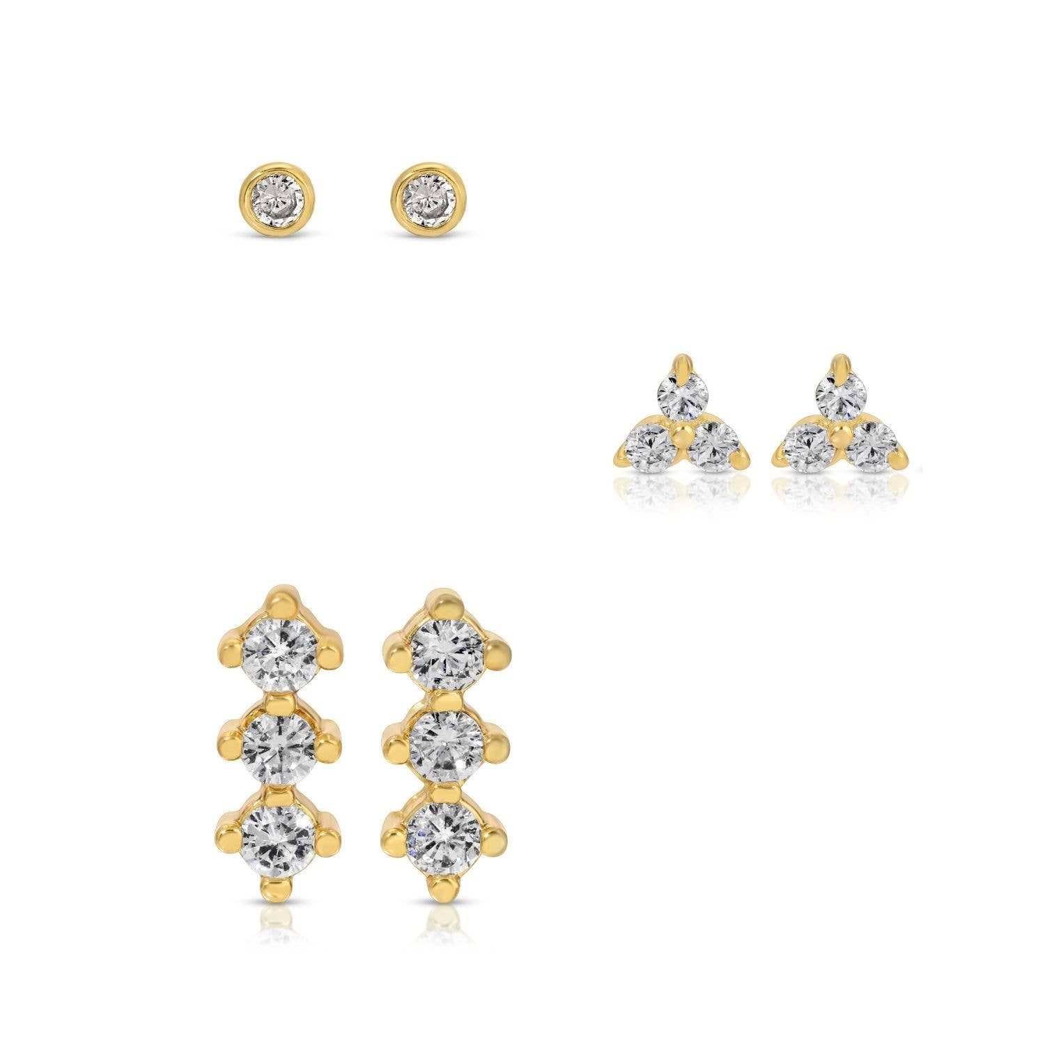 SPLENDID IRIS - Curated Stud Set: 3 Trending Styles E8221 - 926 West
