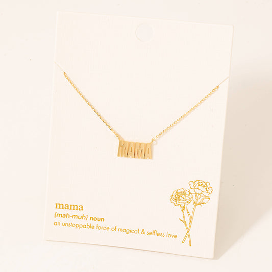 Mama Pendant Chain Necklace 926 WEST