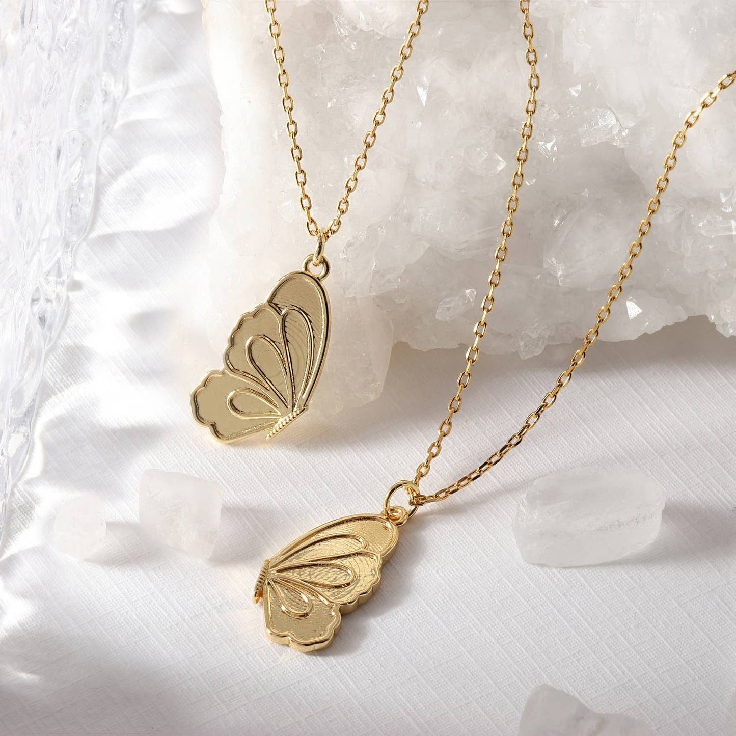 Splendid Iris - BFF Pair Of Butterfly Halves Friendship Necklaces - 926 West