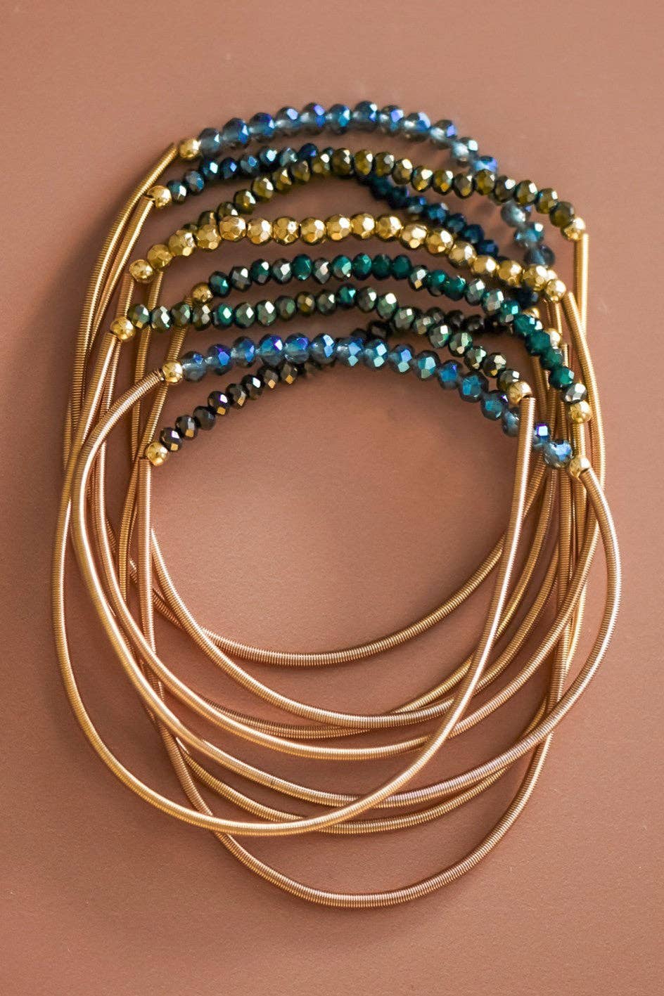 Boho Layered Spring Coil Guitar String Bracelet Set - 926 West