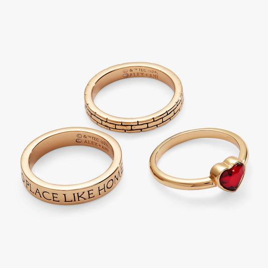 ALEX + ANI - The Wizard of Oz™ "There's No Place Like Home" Ring Set of 3