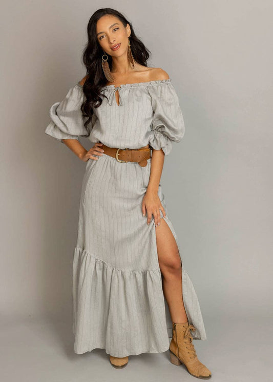 Kara Set in Neutral Green – Boho Maxi Skirt Set