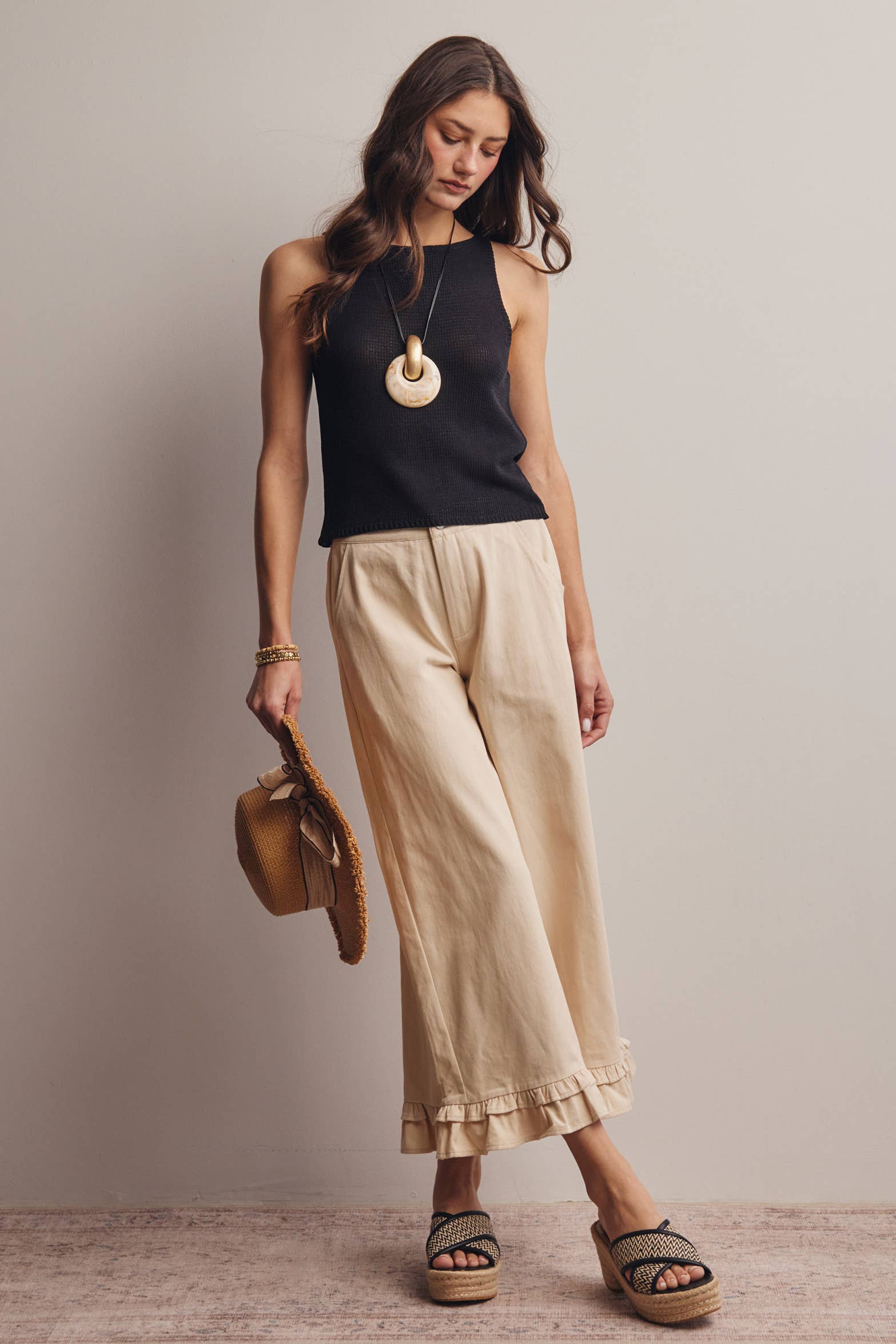 Forte Sleeveless Cotton Knit Tank Top - 926 West