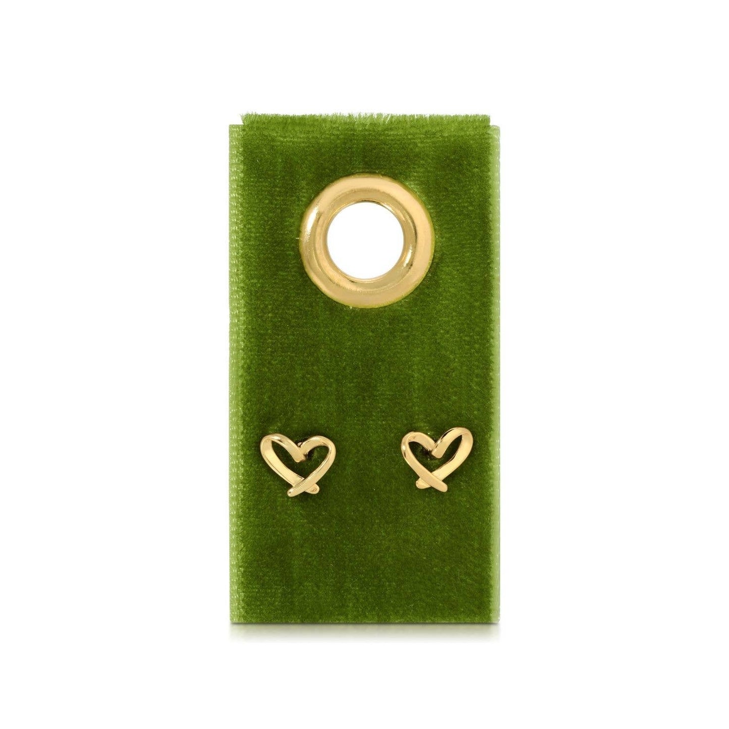 SPLENDID IRIS - Free Form Heart Studs on Velvet Gift Tag - 926 West