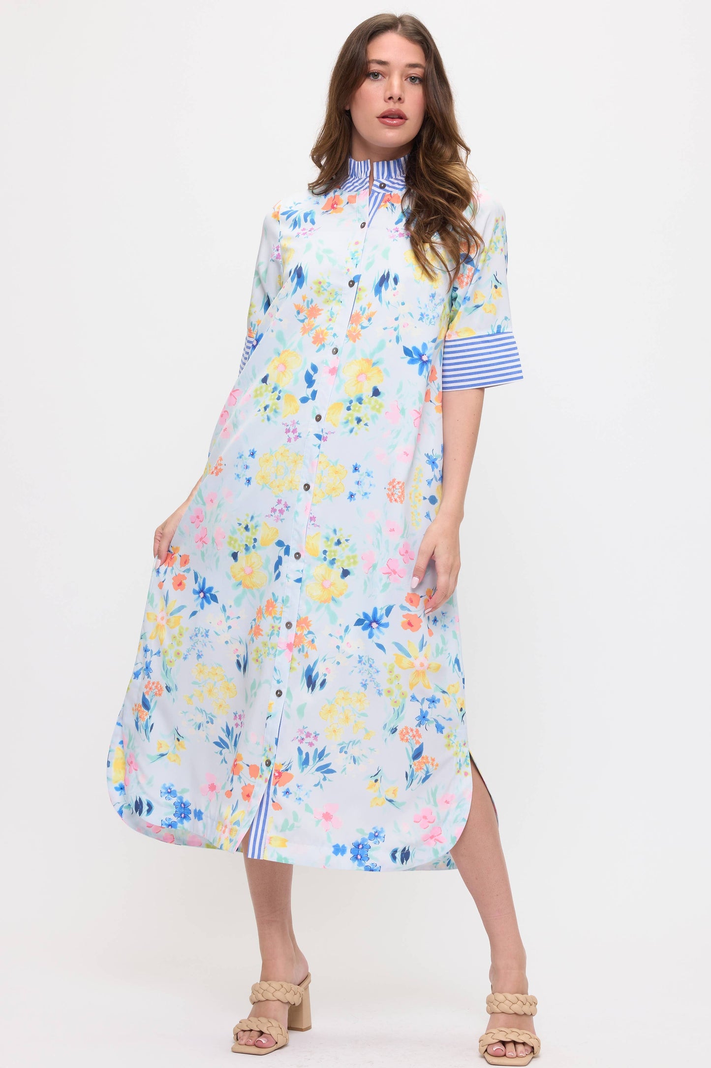 Beeson River Floral Shirt Midi Dress
