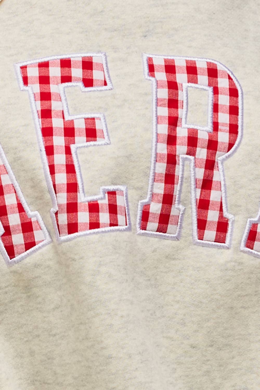 Merry Appliqué Varsity Mock Neck Sweatshirt