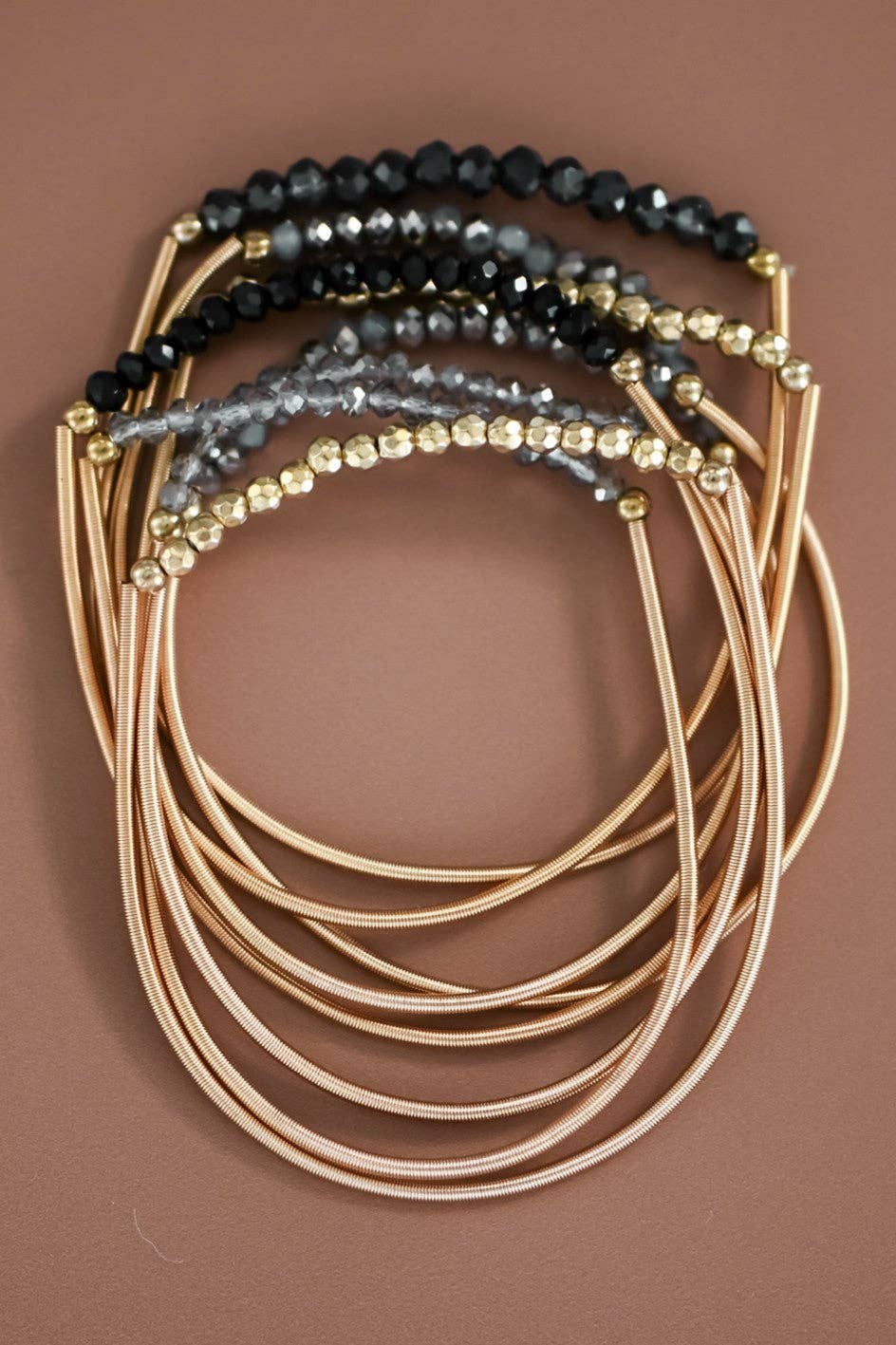 Boho Layered Spring Coil Guitar String Bracelet Set - 926 West