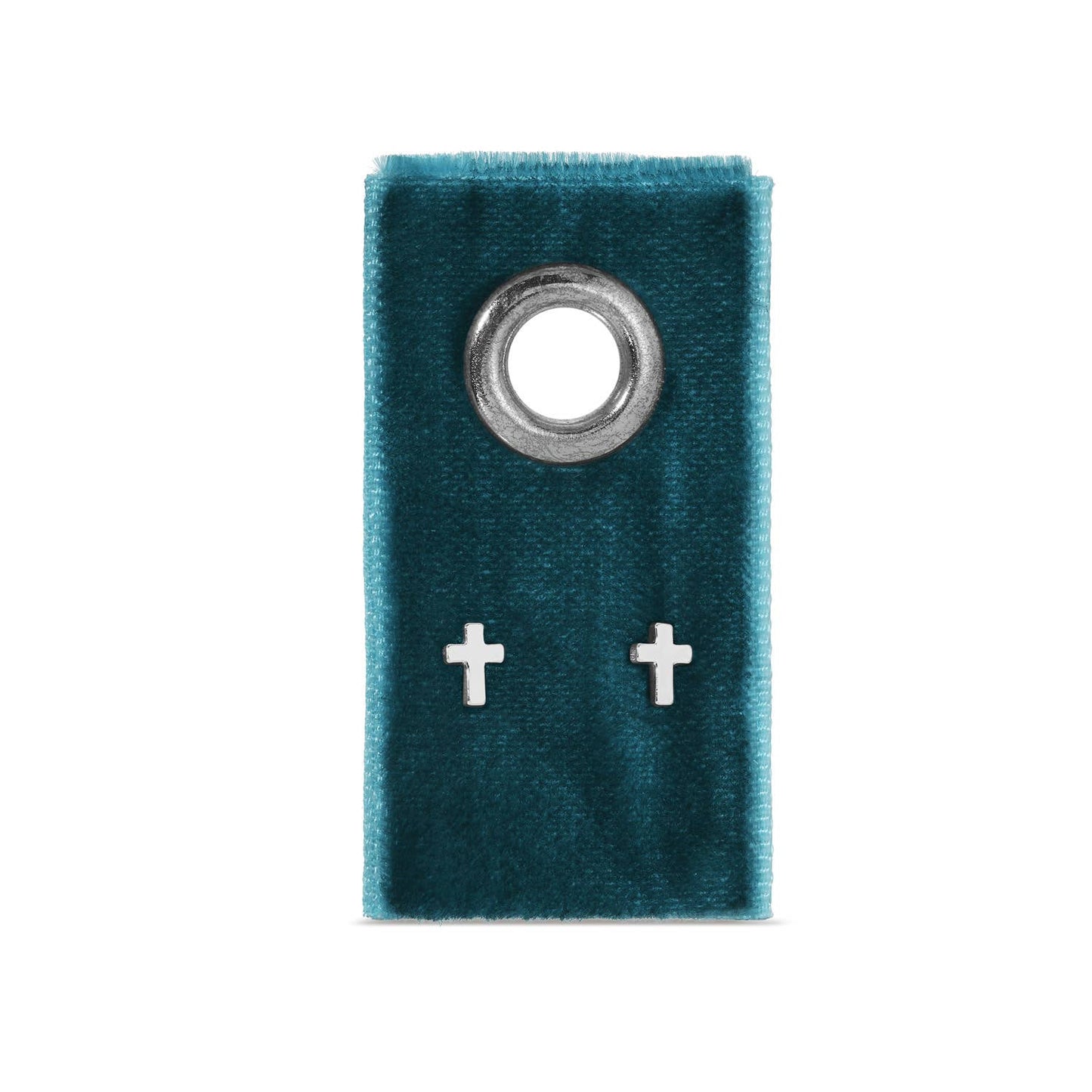 SPLENDID IRIS - Small Cross Studs On Velvet Gift Tag - 926 West
