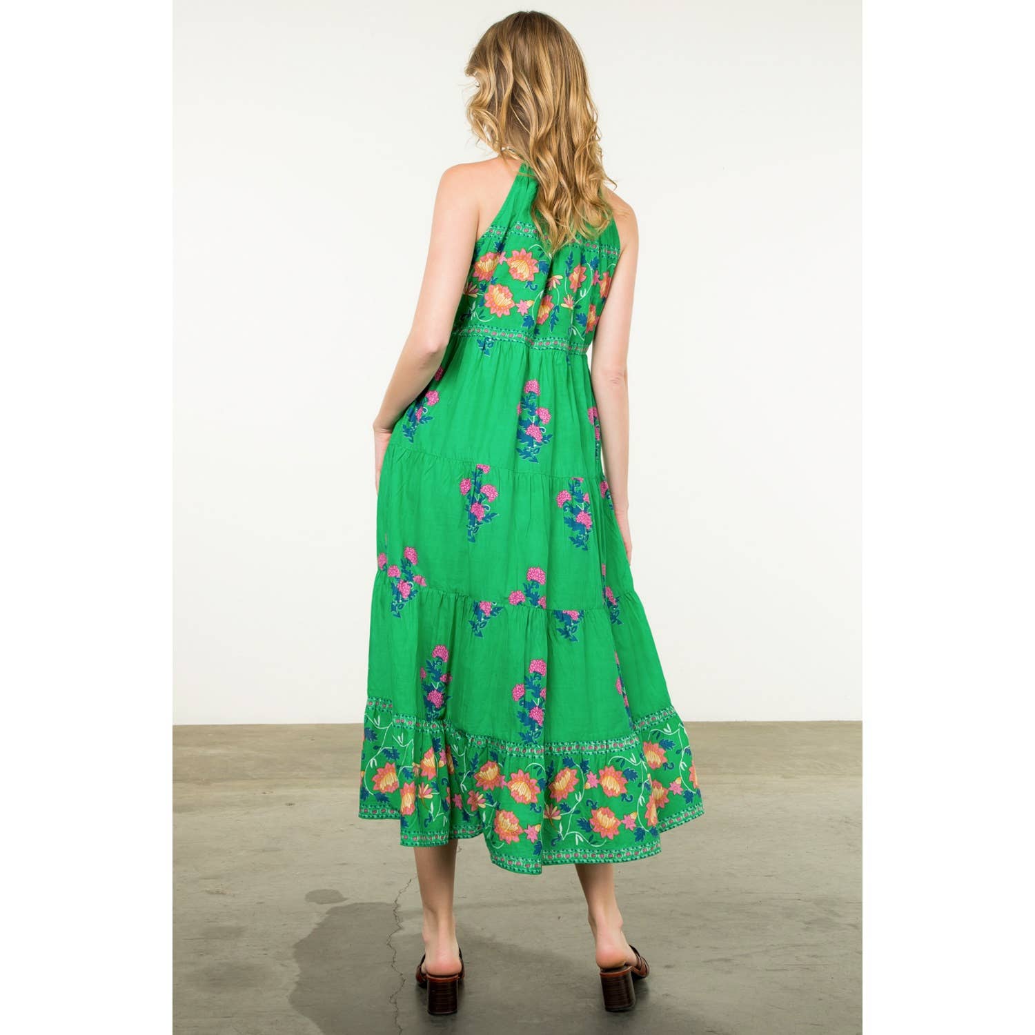 Halter Neck Floral Print Maxi Dress THML