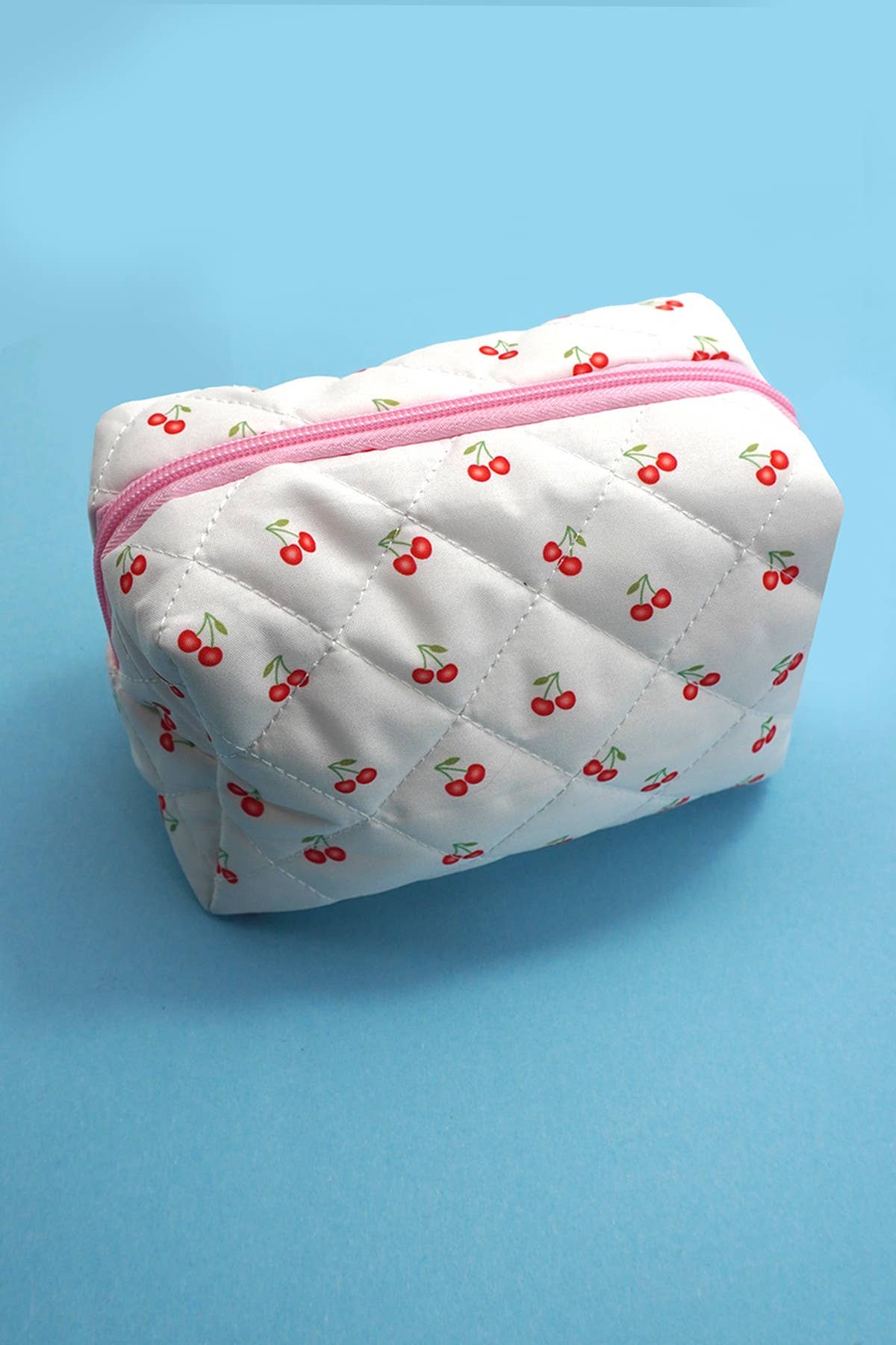 Floral Toile Quilted Makeup Pouch