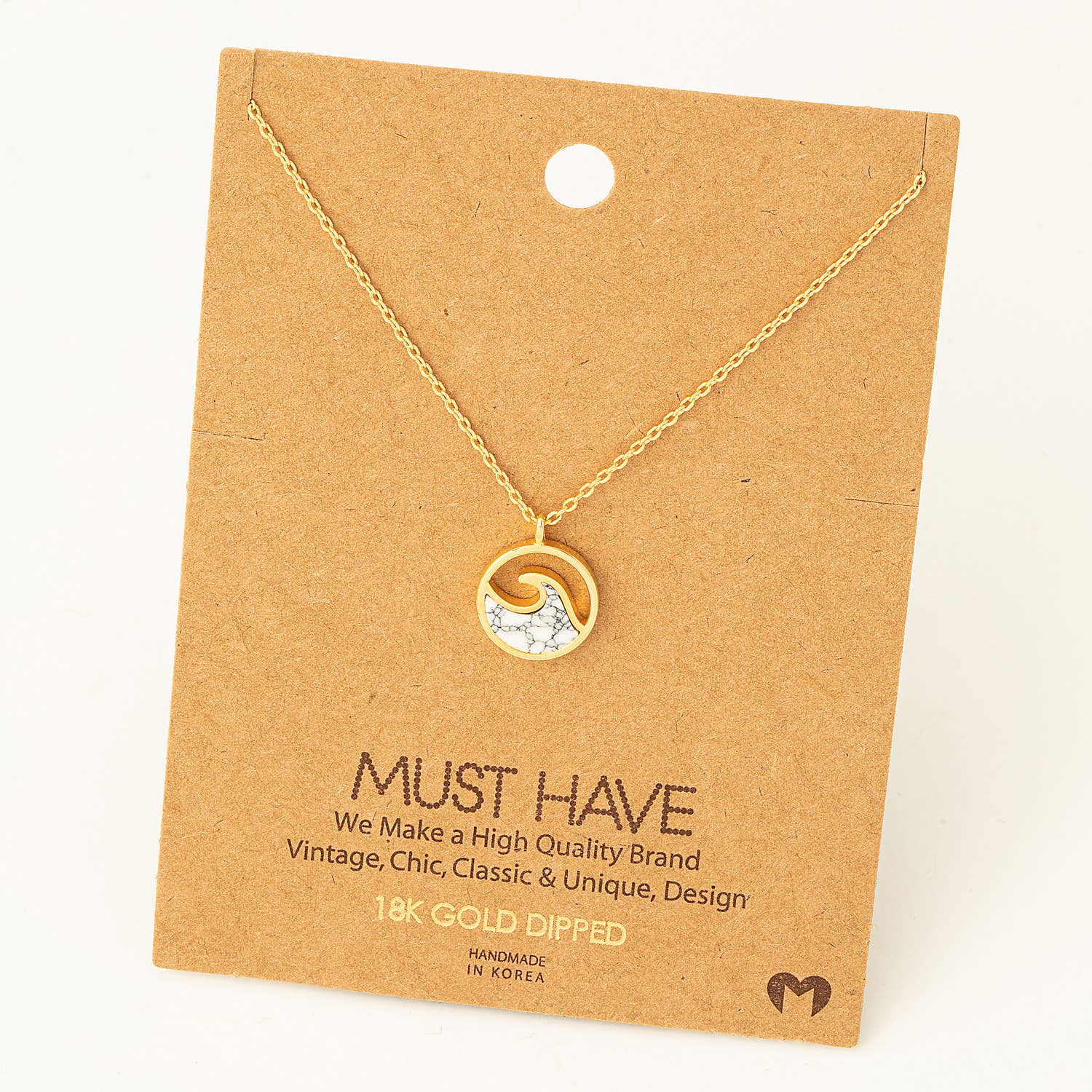 Round Wave Coin Pendant Necklace 926 WEST