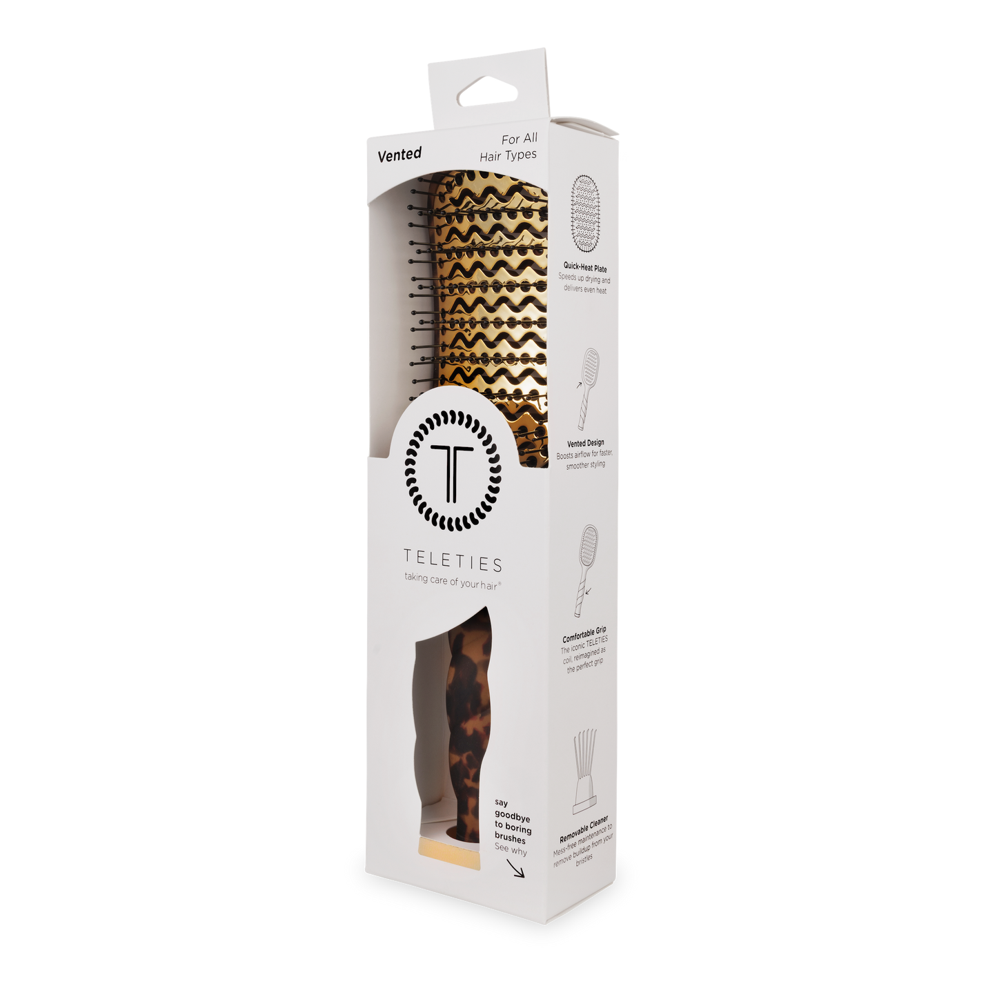 Teleties - Vented Hair Brush | Tortoise