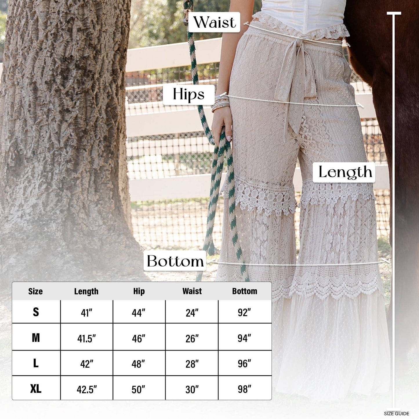 Desert Dream Cloud Pant Tiered Lace & Net Trims