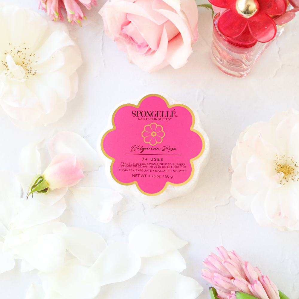 Bulgarian Rose Daisy Spongette  | Soap Sponge | Soap Buffer Spongellé