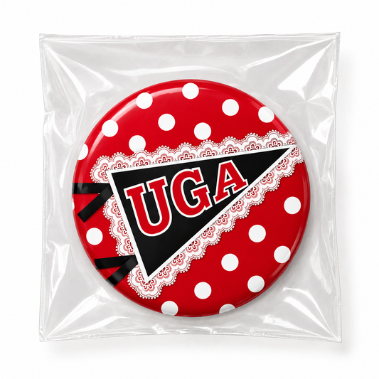 UGA - Lace Flag Button