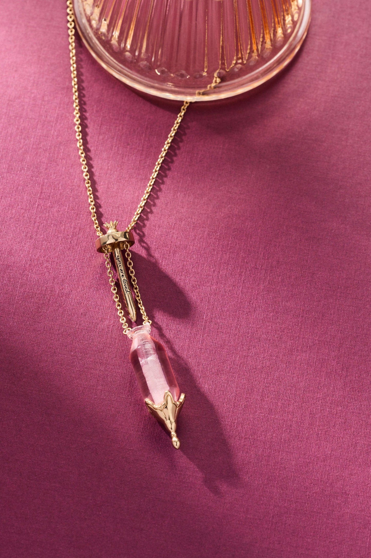 ALEX + ANI - 'You Are Loved' Potion Bottle Slider Necklace