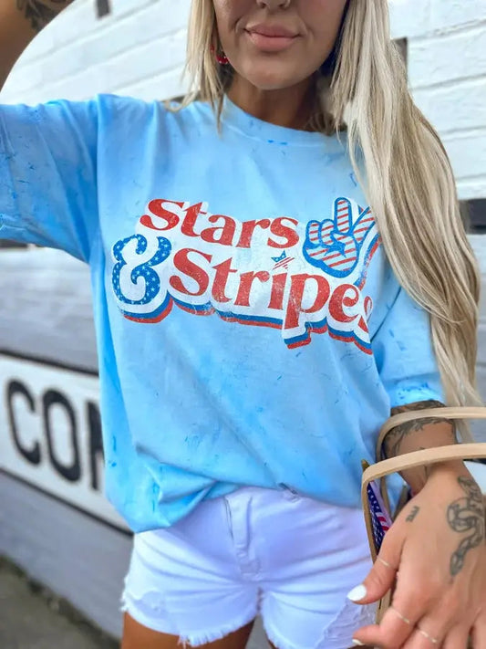 Stars & Stripes Fiji Blue Colorblast Graphic Tee 926 WEST