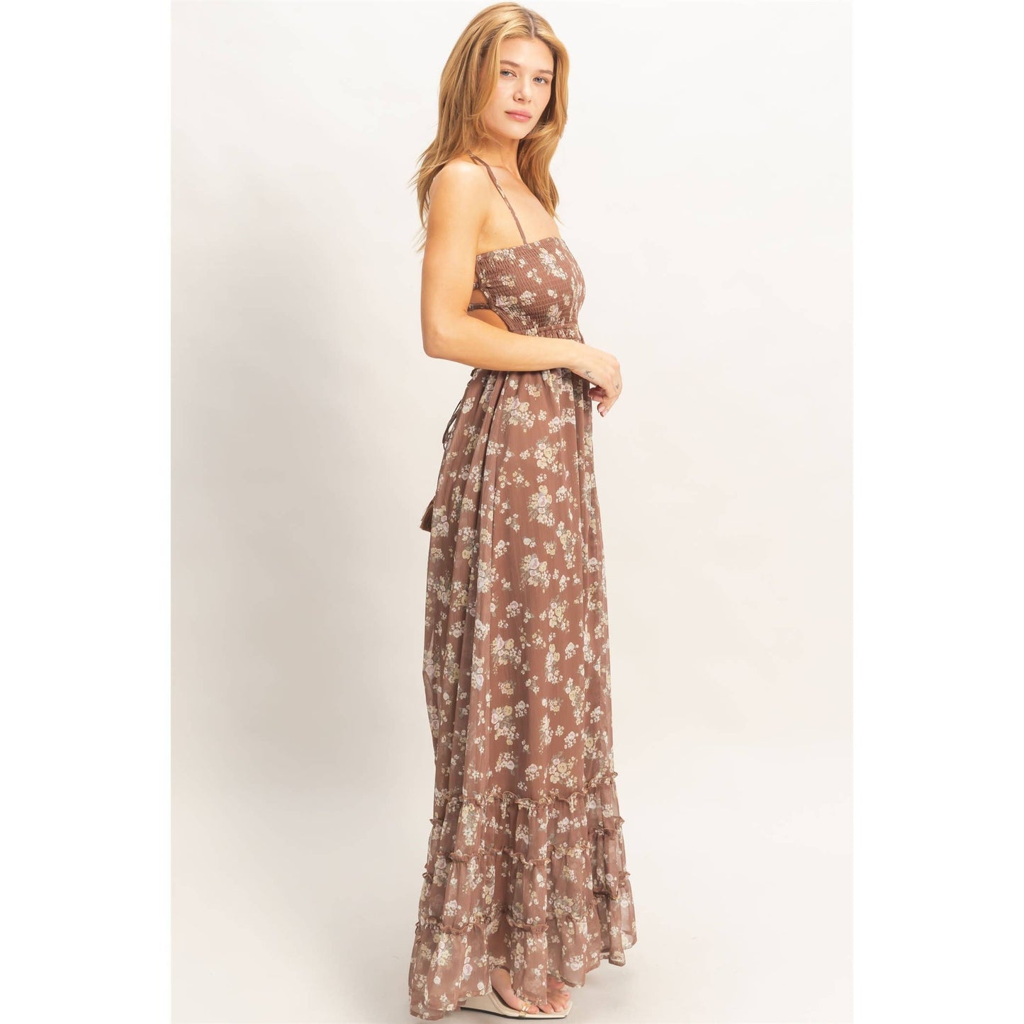 HYFVE - Smocked Floral Maxi Dress open back