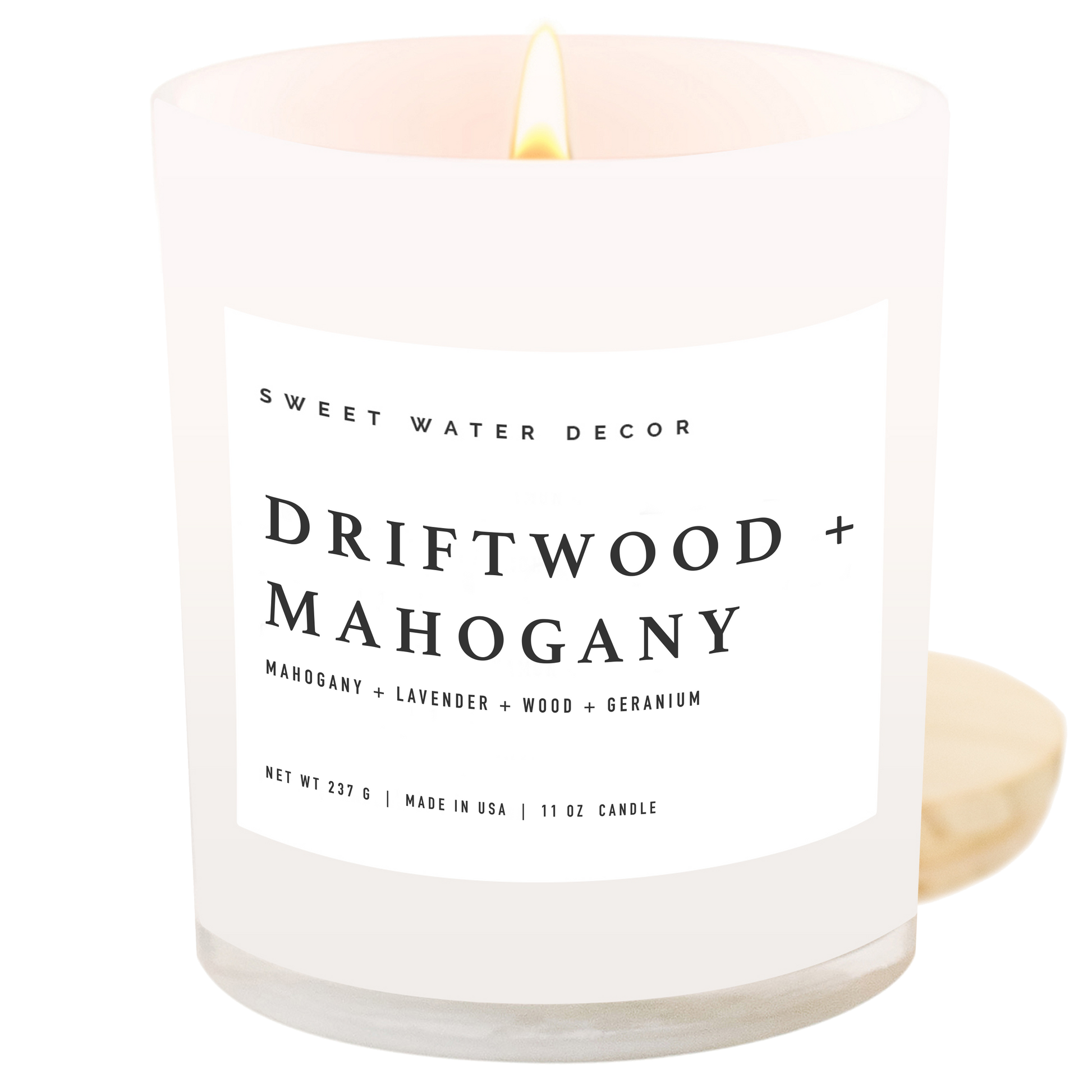 Driftwood and Mahogany 11 oz Soy Candle - Home Decor & Gifts Sweet Water Decor
