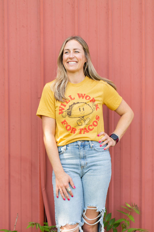 Will Work For Tacos- Shirt SOUTHERN FRIED DESIGN BARN