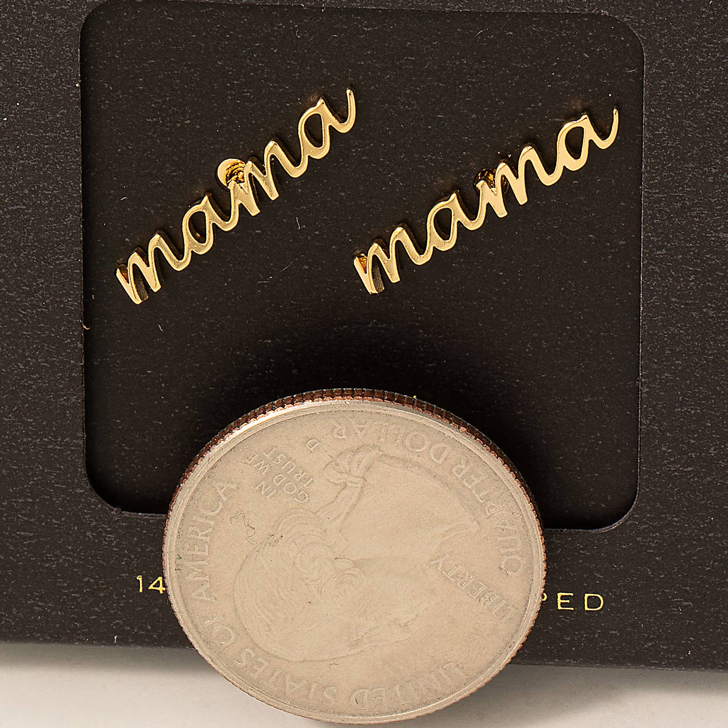 Secret Box Handwritten Mama Stud Earrings 926 WEST