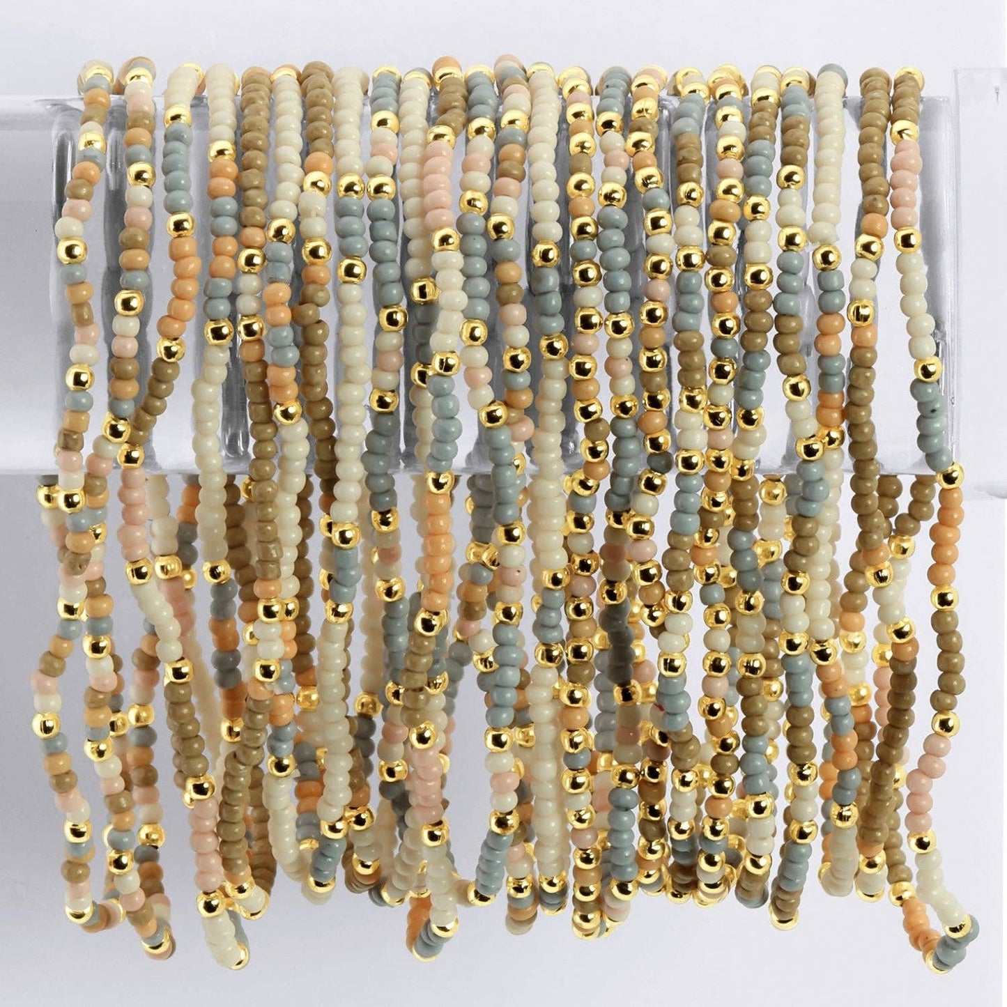 SPLENDID IRIS- Assorted 2mm Stretch Seed Bead Bracelets - 926 West