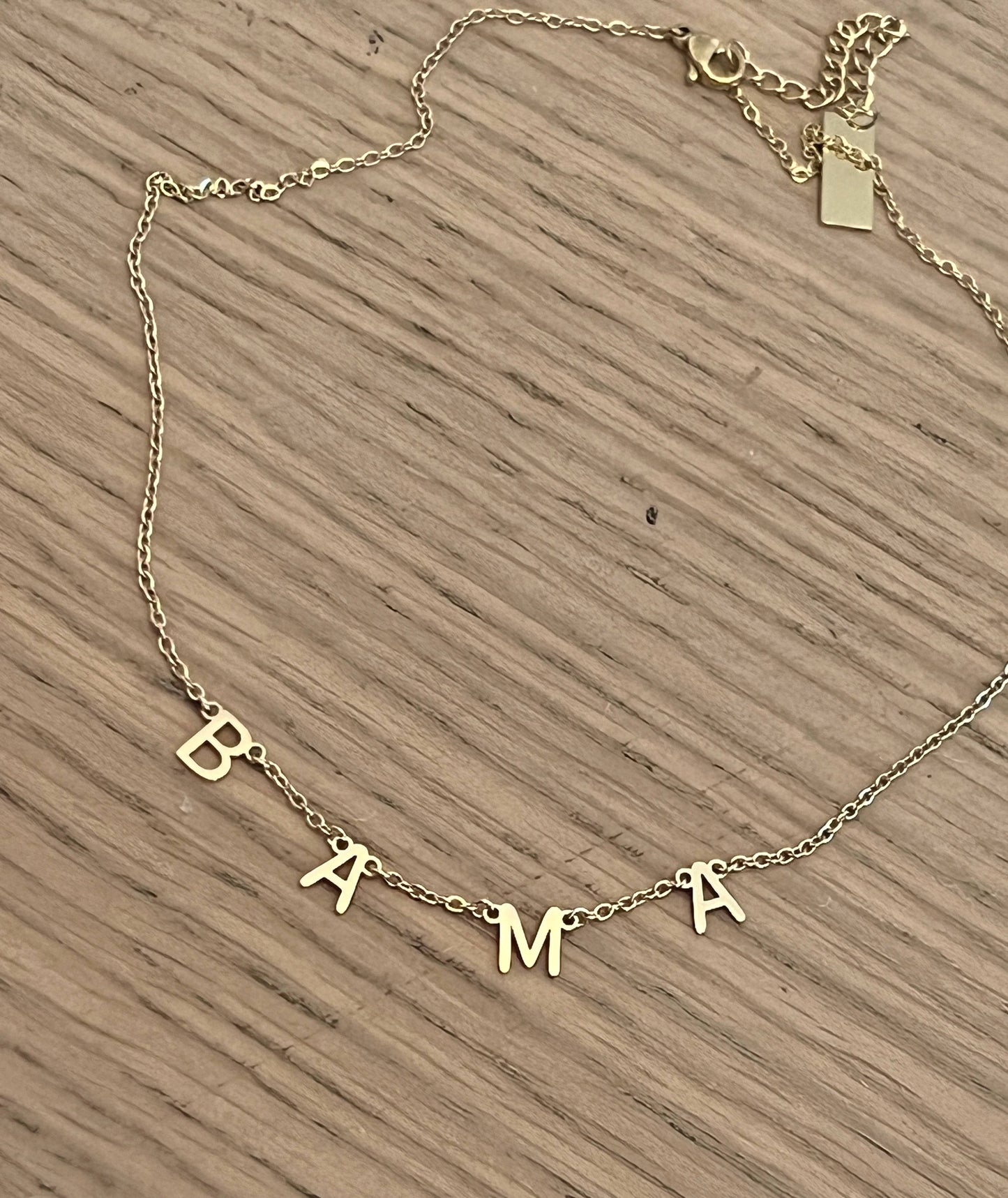 BAMA Charm Necklace Gold BAMA Dangle Layer Necklace Gift Steele Sloan Designs
