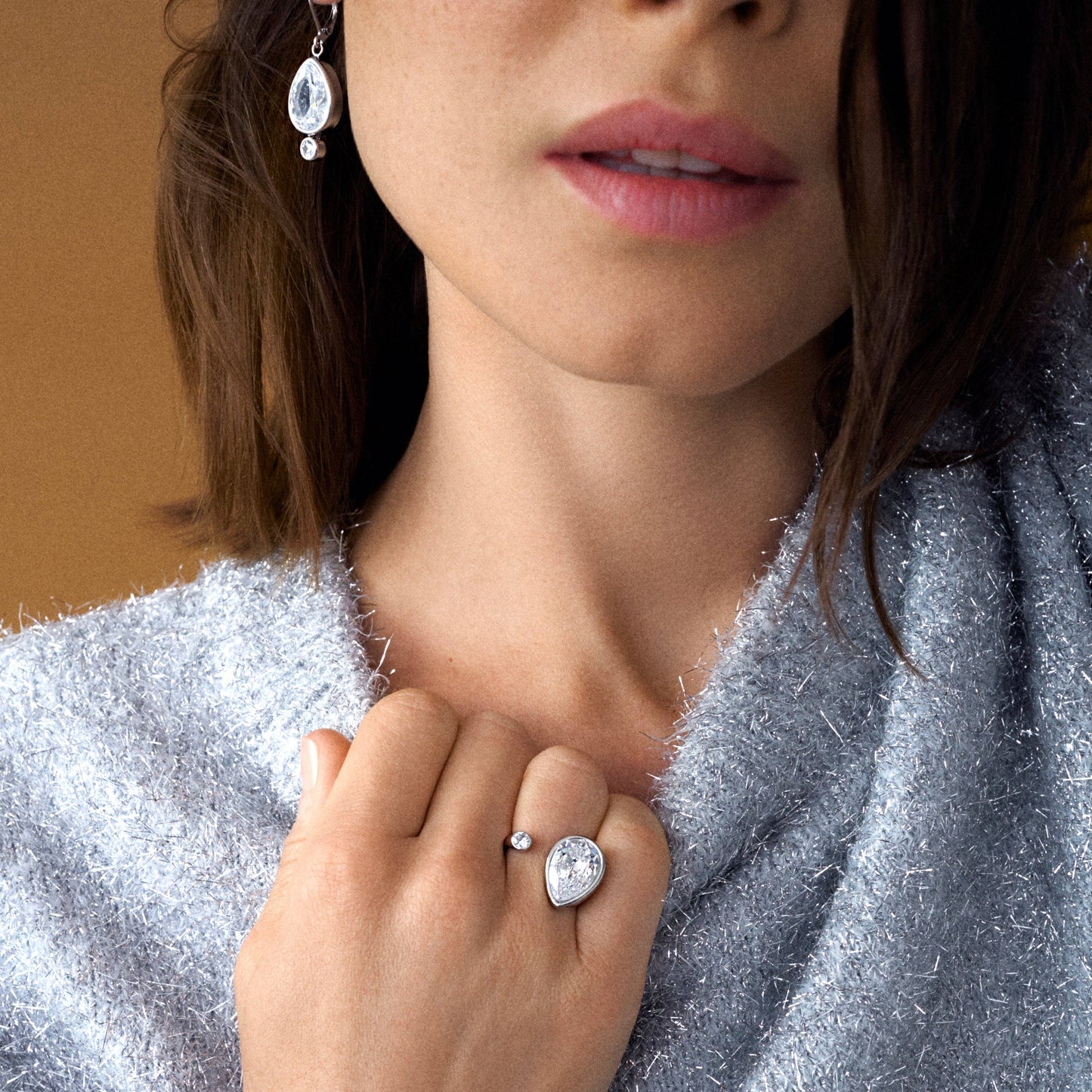 ALEX + ANI - Teardrop Crystal Ring - 926 West