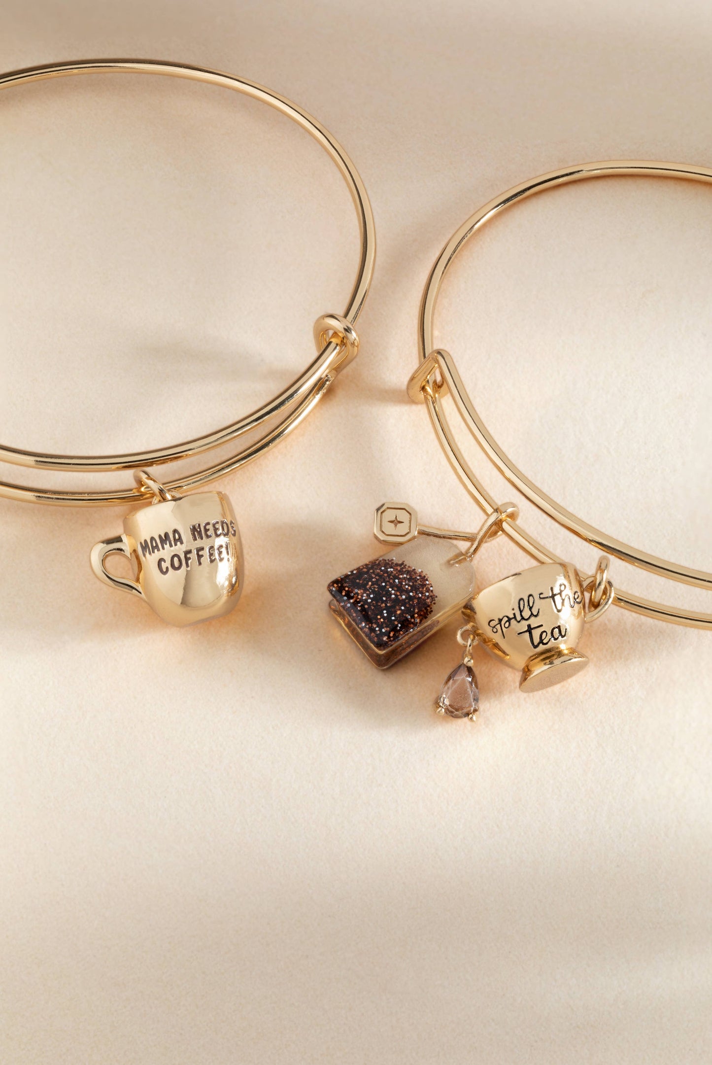 ALEX + ANI - 'Spill the Tea' Cup & Tea Bag Charm Bangle