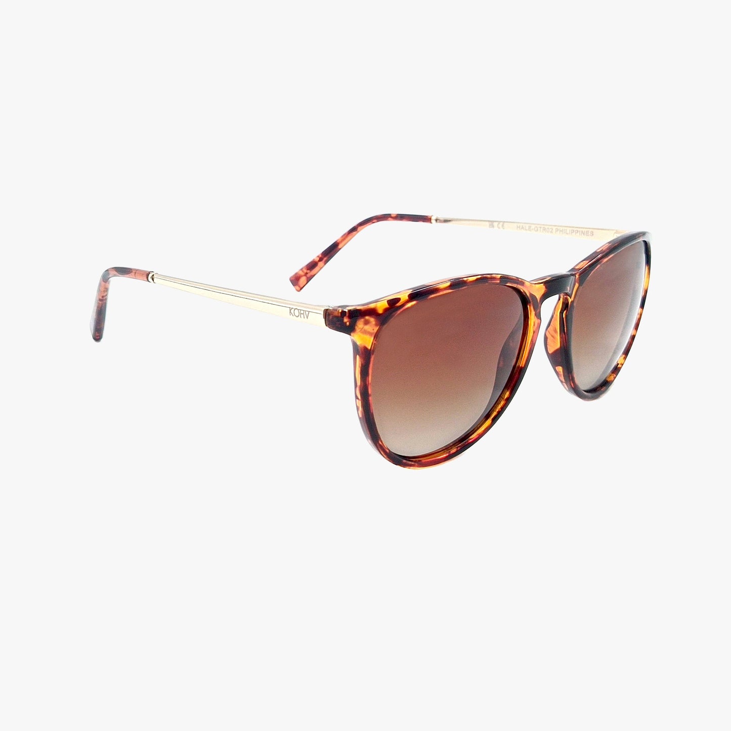 Kohv - HALE CLASSIC TORTOISE Polarized Round Fashion Sunglasses - 926 West