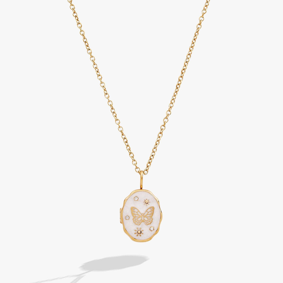 Alex & Ani Filigree Butterfly Locket Pendant Necklace