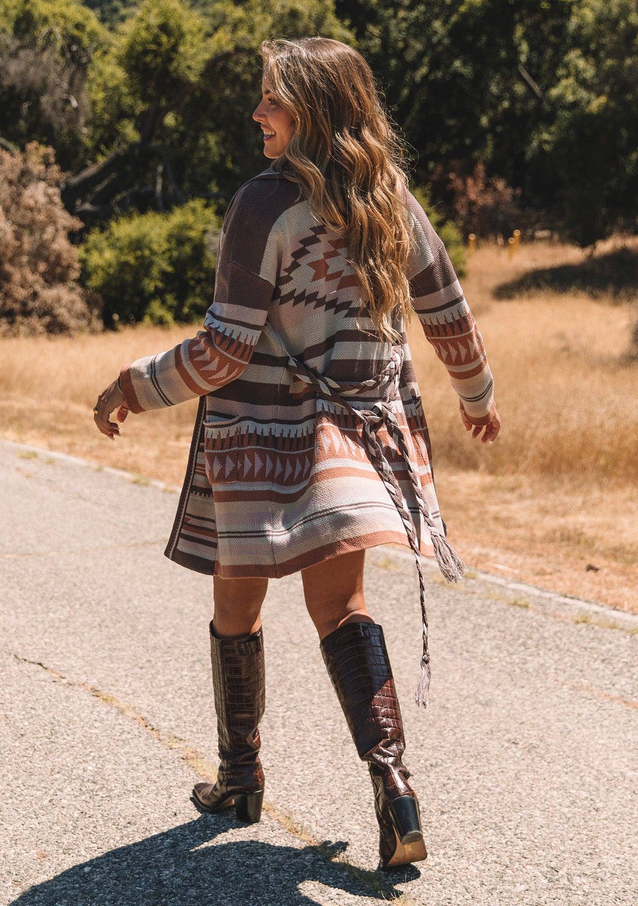 Heritage Jacquard Long Sleeve Wrap Cardigan Lovestitch