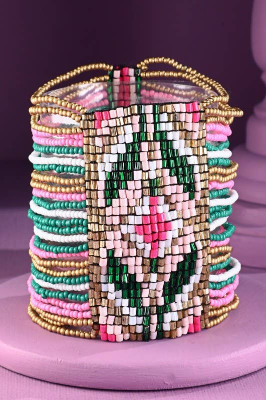Colorful Southwestern Seed Bead Stretch Bracelet Urbanista
