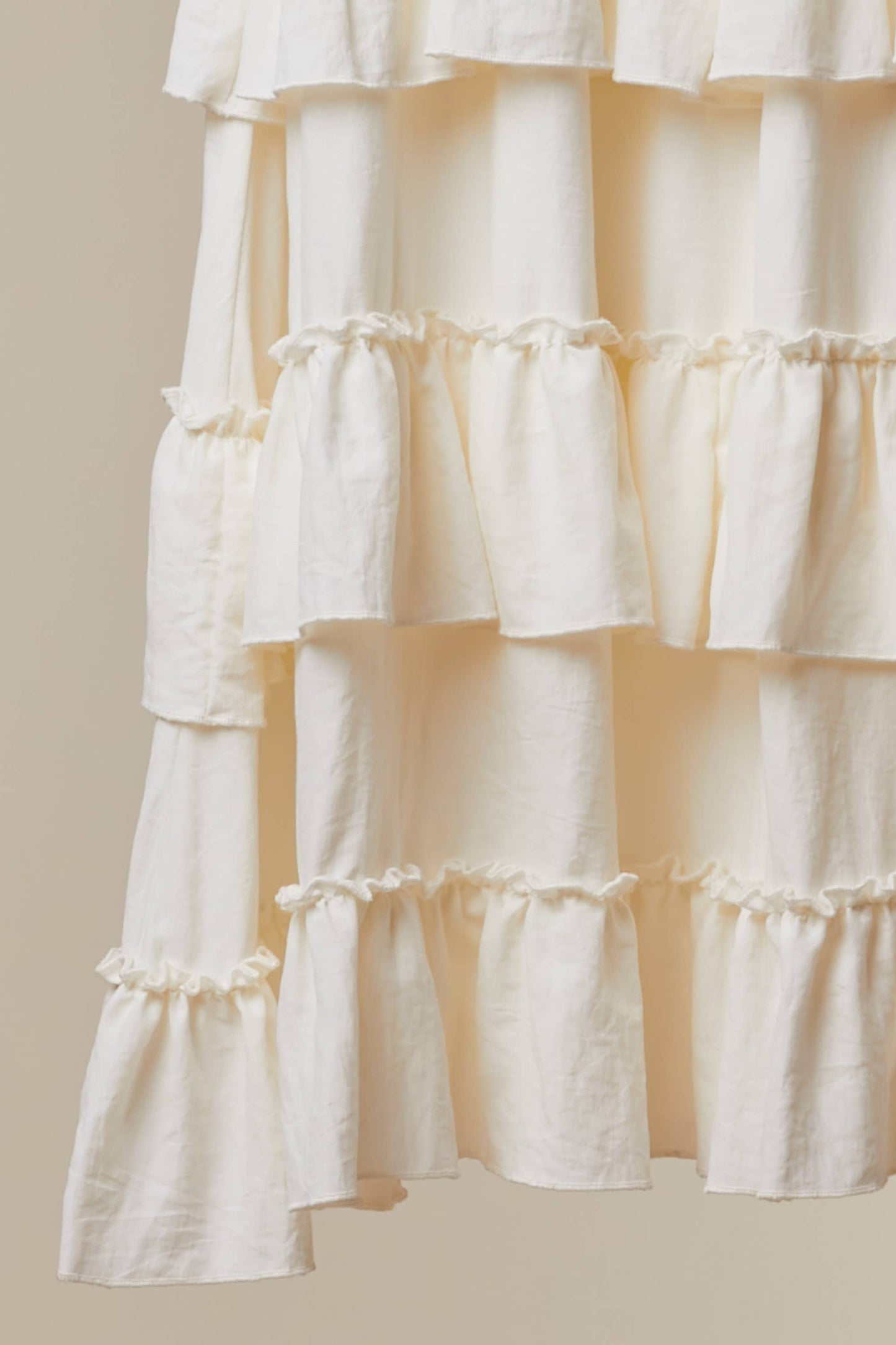Mello - Ivory Tiered Ruffle Skirt | Feminine Flowy Midi Skirt - 926 West