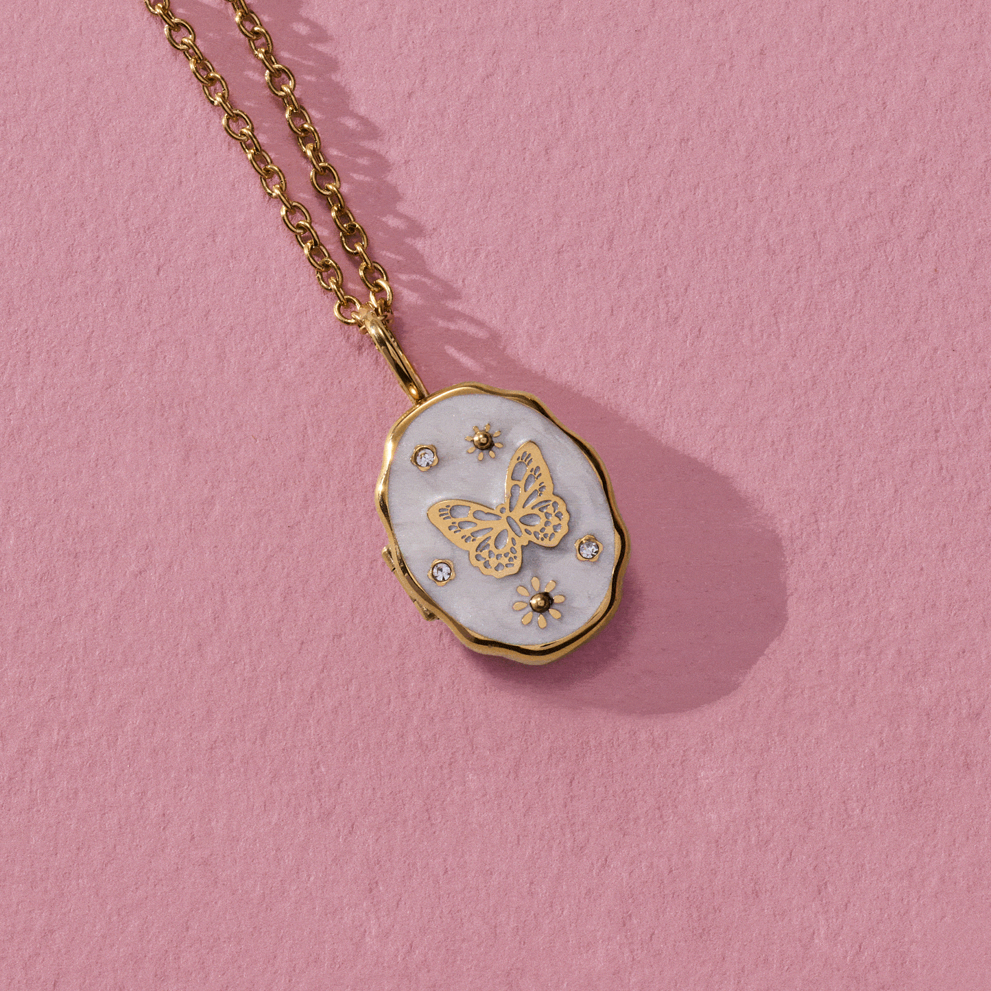 Alex & Ani Filigree Butterfly Locket Pendant Necklace