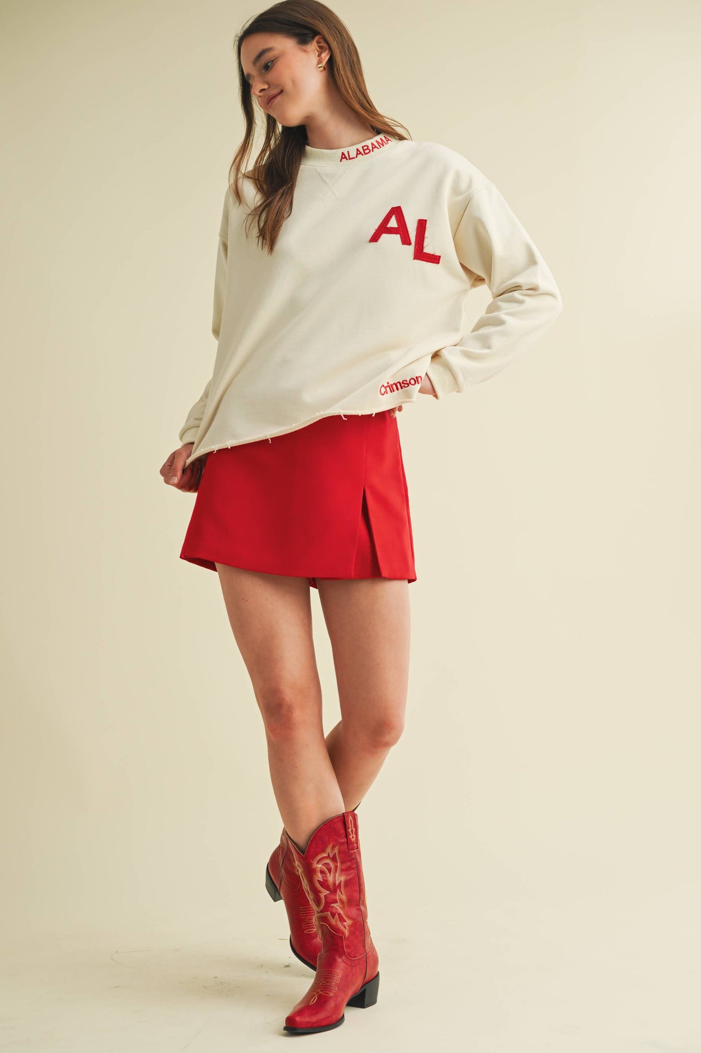 CRIMSON TIDE PRINT PULLOVER SWEATER Cloud Ten