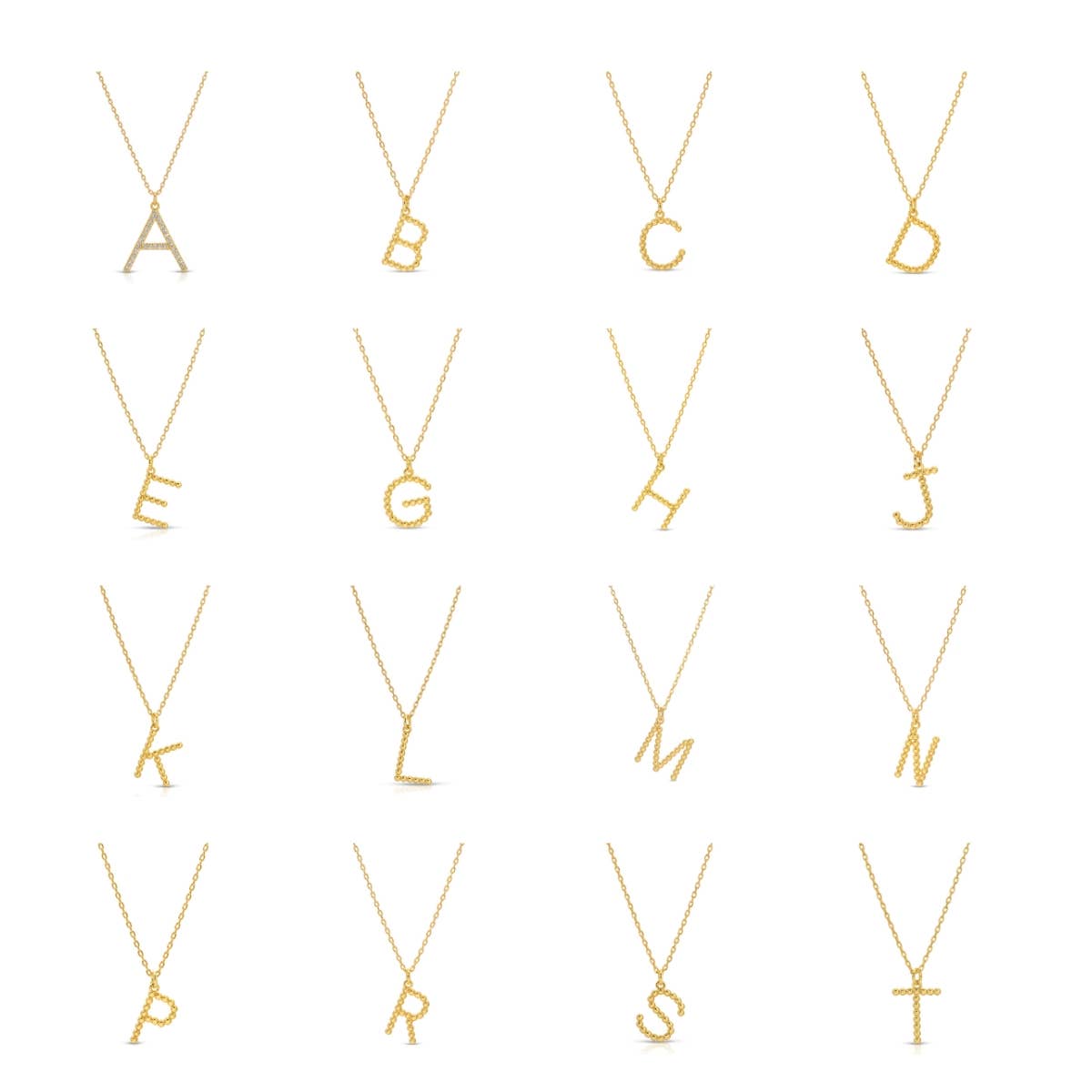 Splendid Iris - Delicate Initial Pendant - Assorted - 926 West