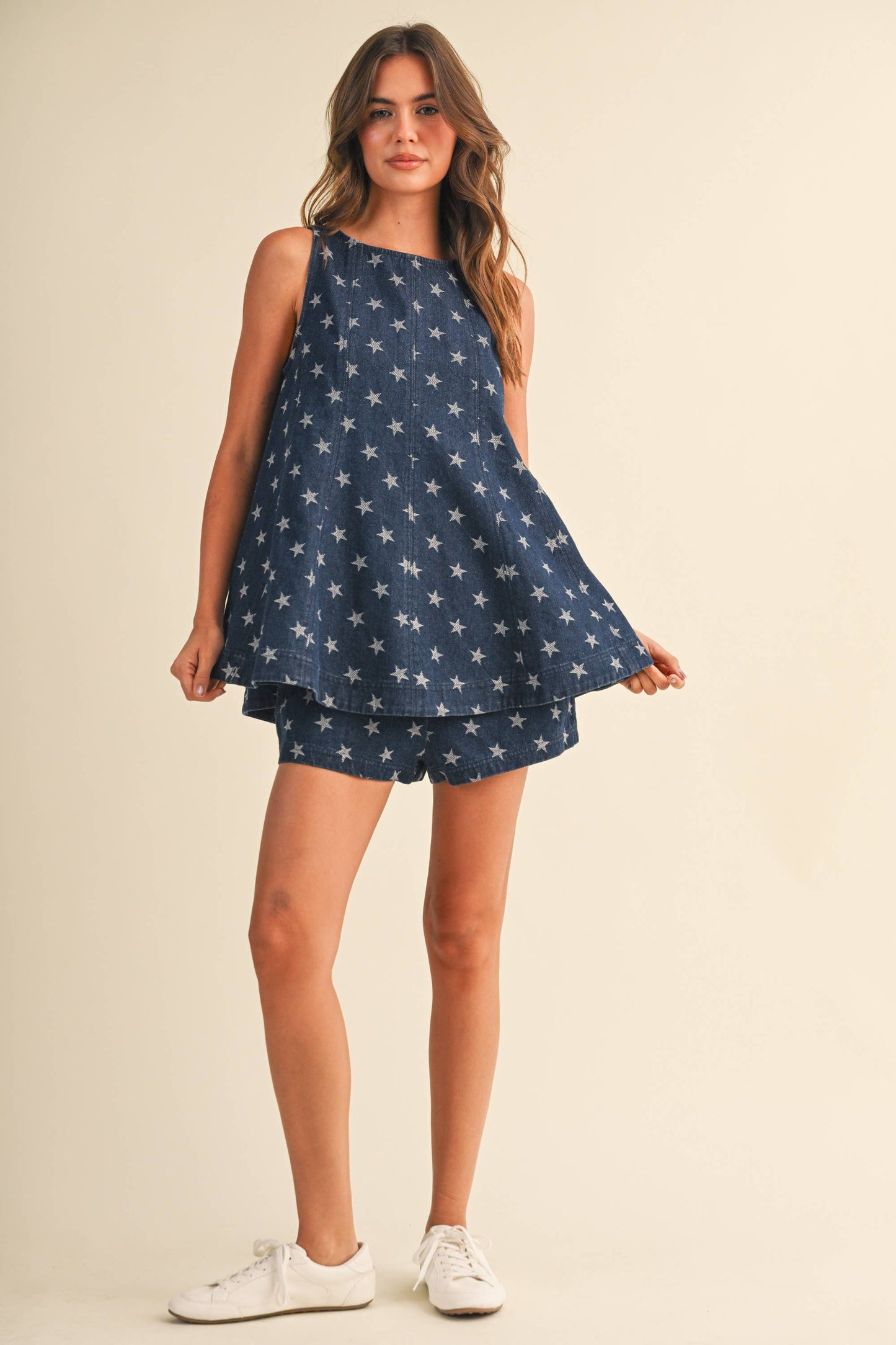 Klesis - Star Denim Trapeze Short Set
