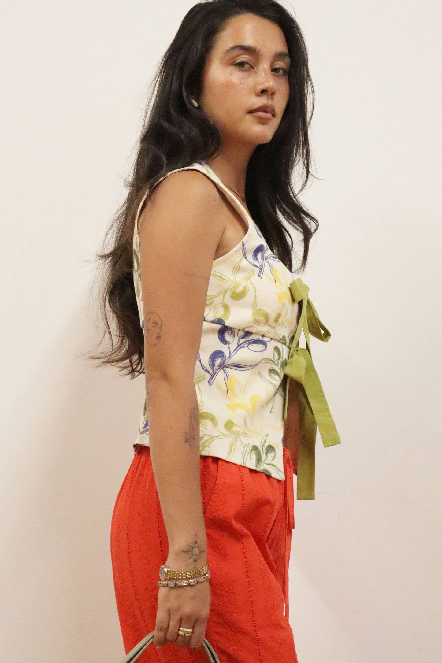 Floral Double Tie Front Crop Top