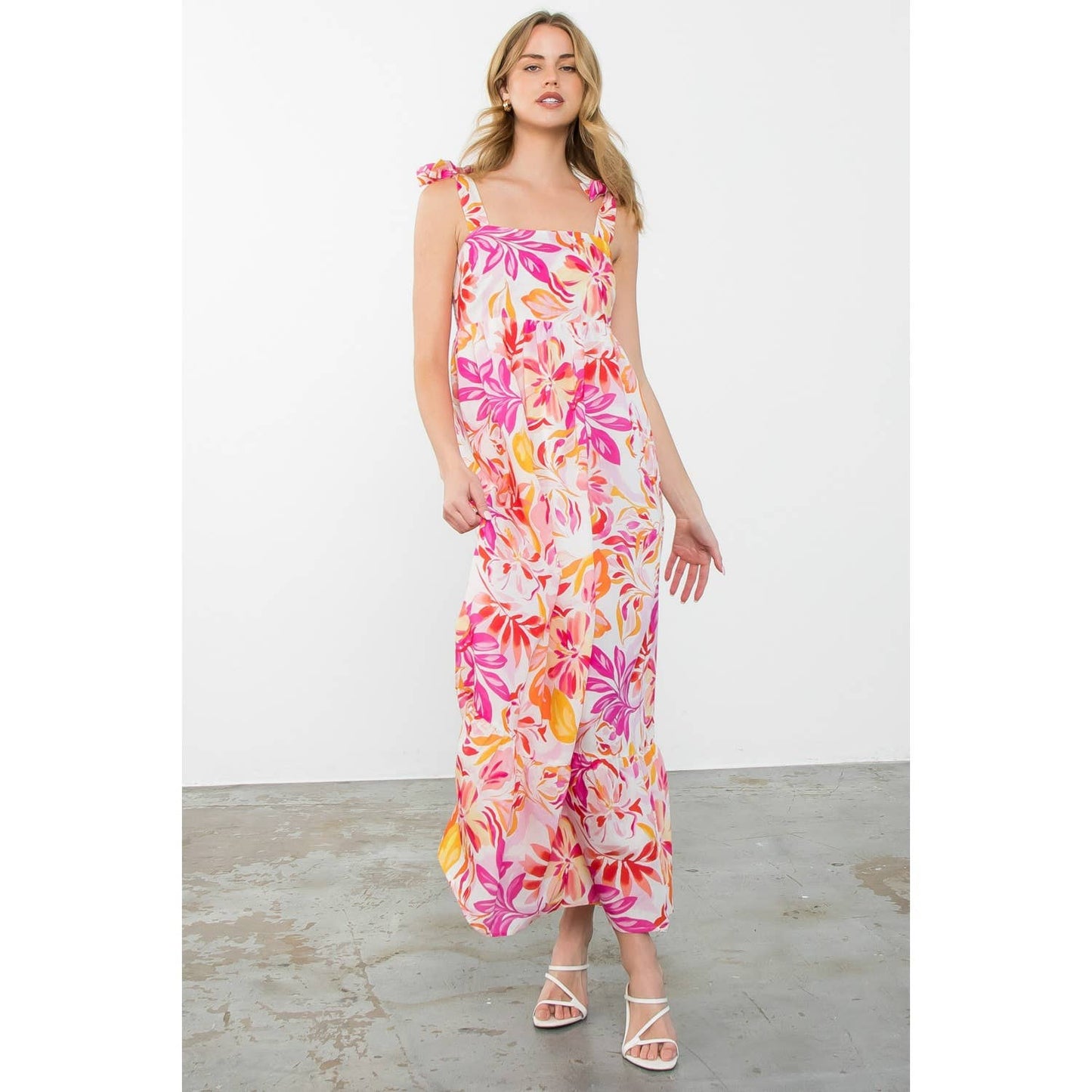 Tie Strap Floral Print Dress 926 WEST