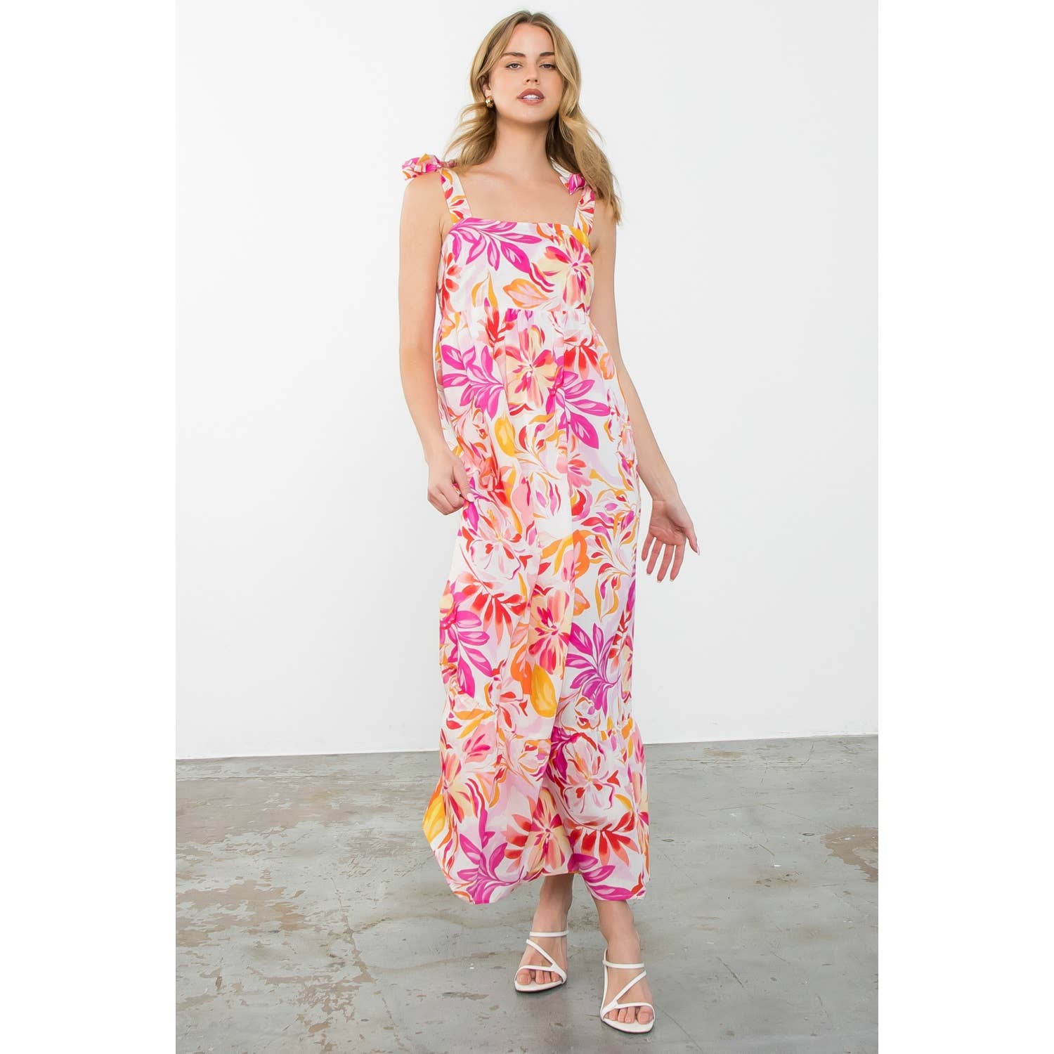 Tie Strap Floral Print Dress 926 WEST