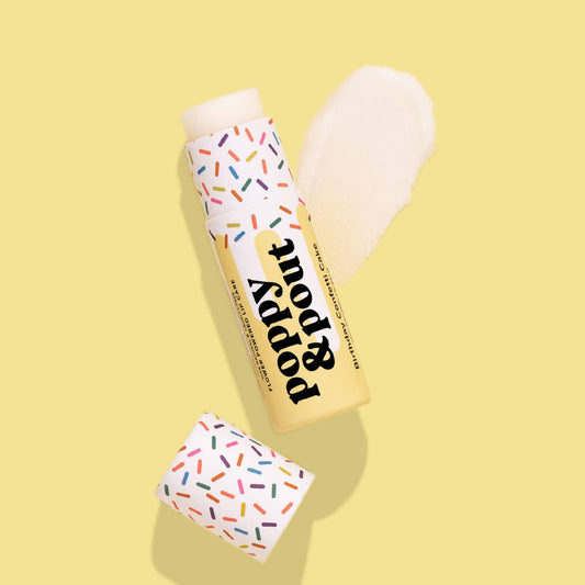 Poppy & Pout - Lip Balm, Birthday Confetti Cake, Yellow