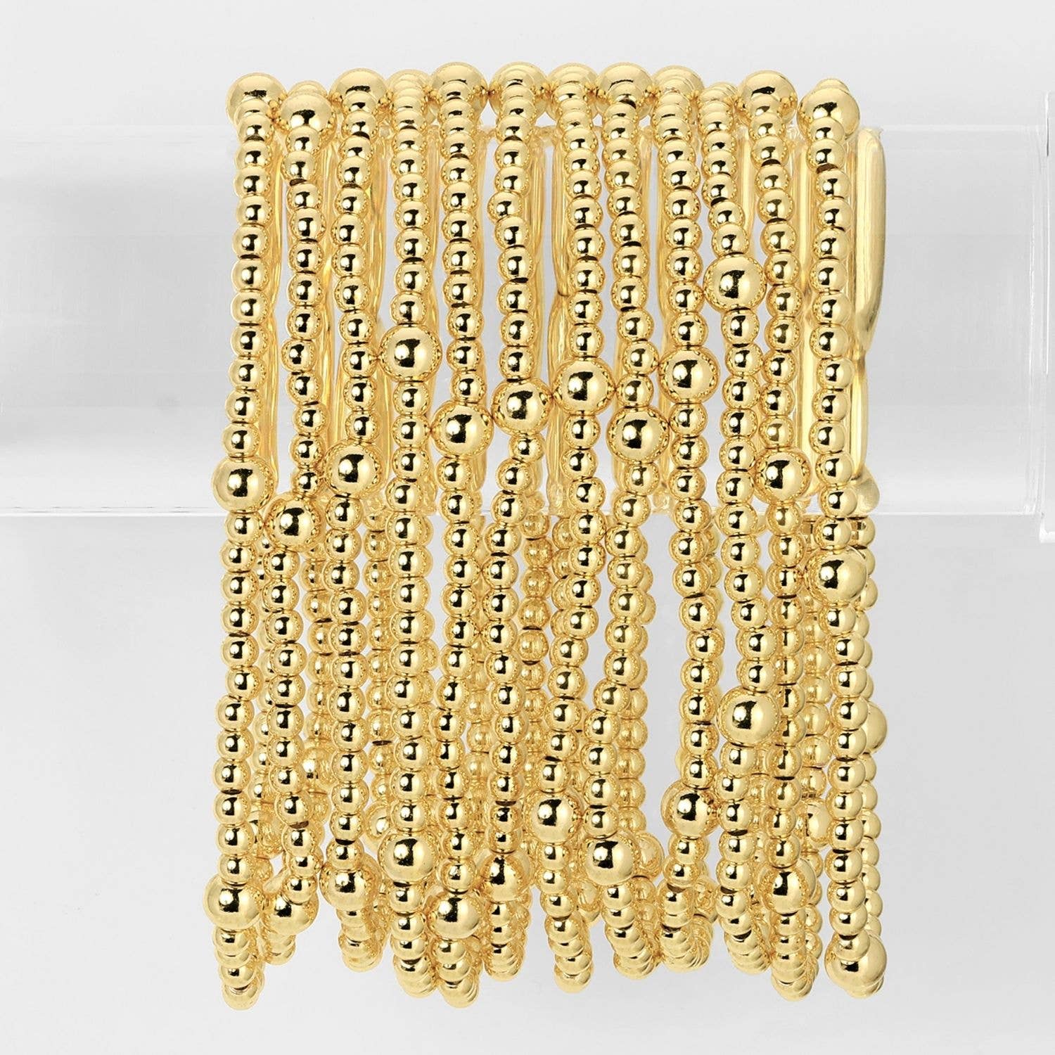 Splendid Iris - 3mm Bead With 5mm Accent Stretch Bracelet B3359 - 926 West