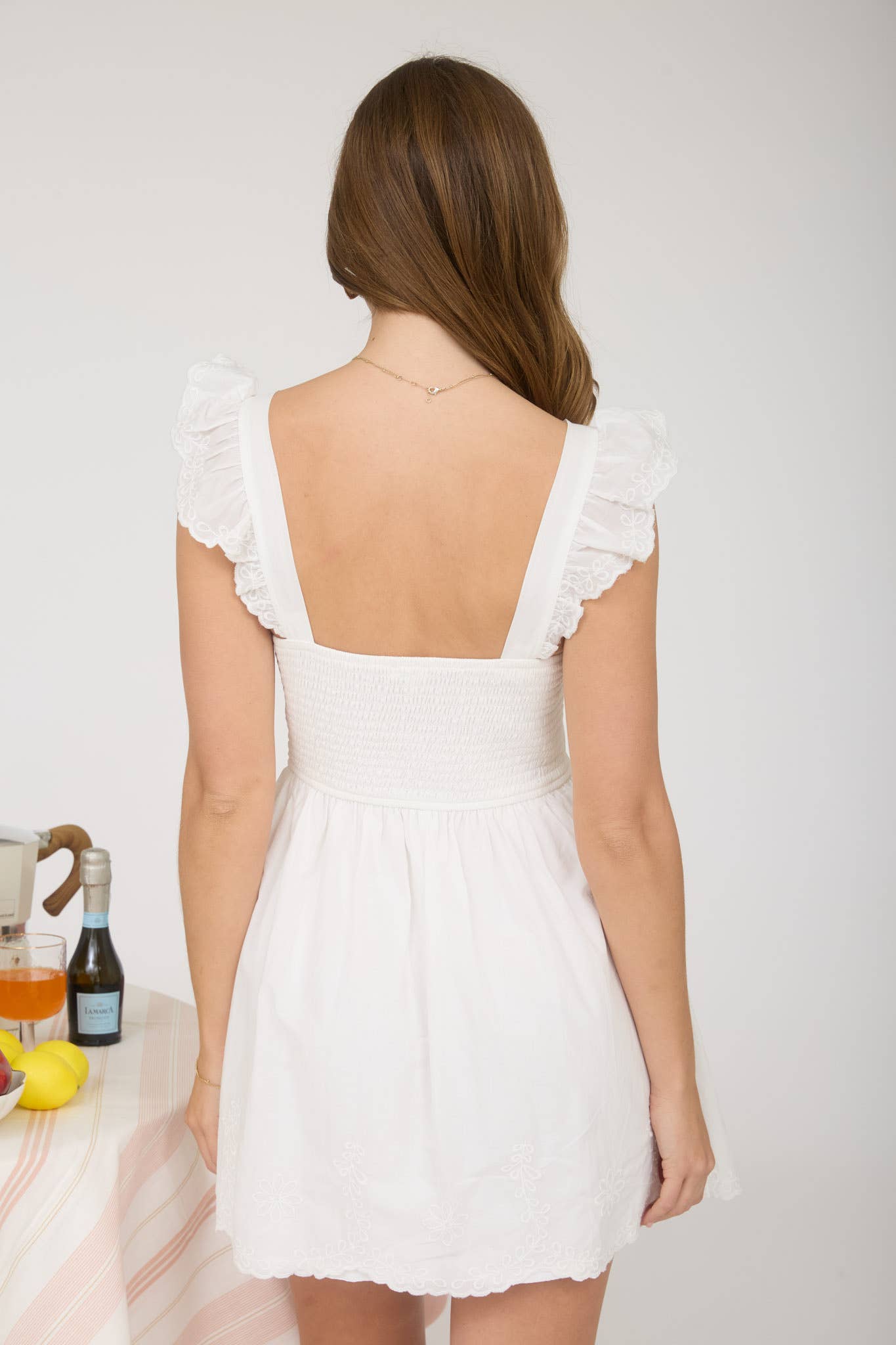 Blu Pepper - SCALLOP EMBROIDERY TRIM CORSET MINI DRESS - 926 West